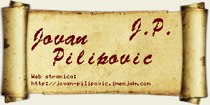 Jovan Pilipović vizit kartica